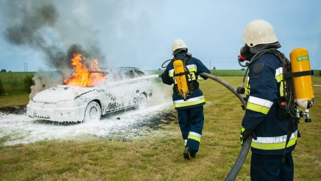 Quemaduras producidas en accidente de tráfico
